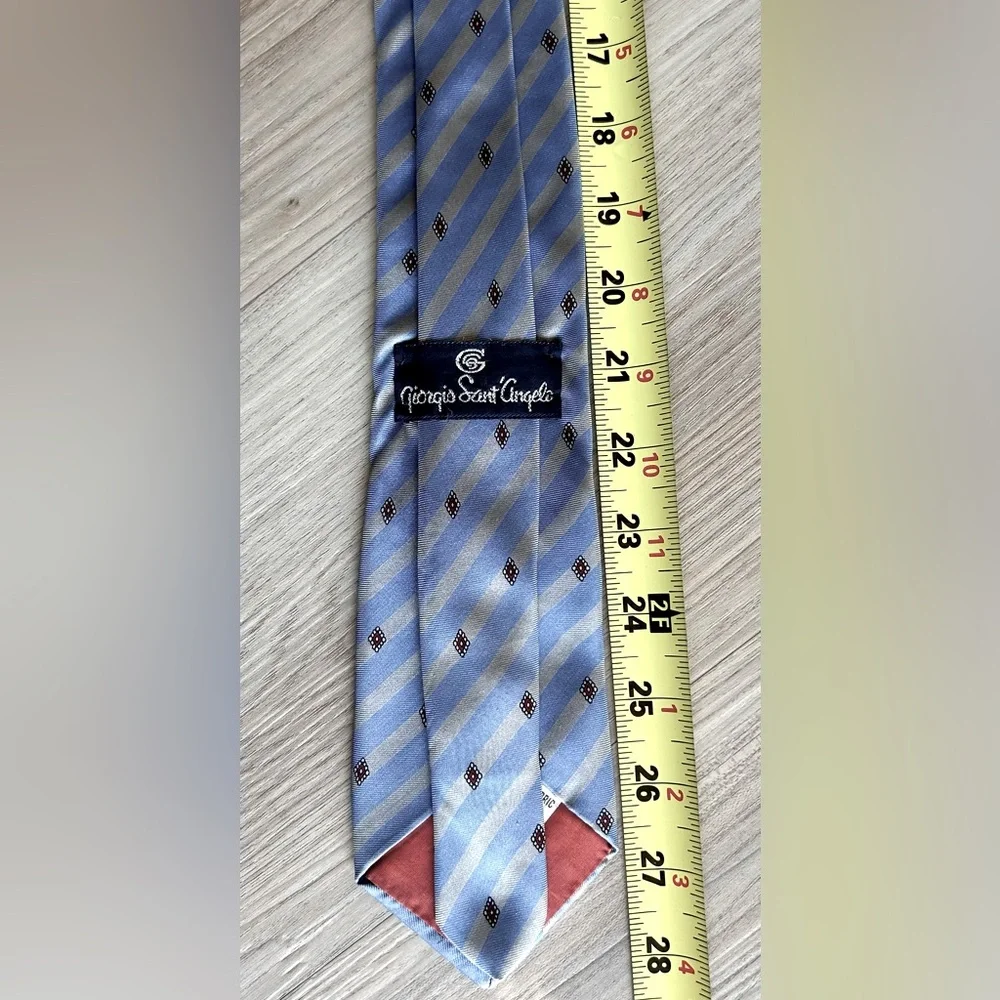 Giorgio Sant’ Angelo Men’s Silk Tie Gray/Blue Career Executive Professional